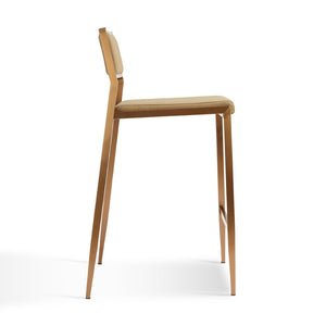 TOV Furniture Gale Stackable Stool Set of 2 - Modern Tan Basketweave Design for Space-Saving Comfort & Style TOV-D69068