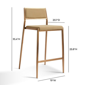 TOV Furniture Gale Stackable Stool Set of 2 - Modern Tan Basketweave Design for Space-Saving Comfort & Style TOV-D69068