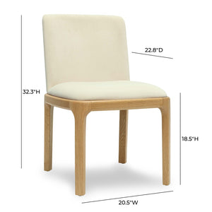 TOV Furniture Rebecca Performance Velvet Dining Chair - Elegant Comfort with Durable Design for Any Dining Space Cream TOV-D69079