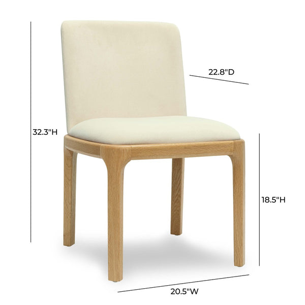 TOV Furniture Rebecca Performance Velvet Dining Chair - Elegant Comfort with Durable Design for Any Dining Space Cream TOV-D69079