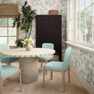 TOV Furniture Rebecca Performance Velvet Dining Chair - Elegant Comfort with Durable Design for Any Dining Space Light Blue TOV-D69080