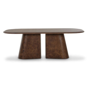 TOV Furniture Gladyss 87" Brown Burl Oval Dining Table - Elegant, Durable Centerpiece for Stylish Gatherings & Meals TOV-D69081