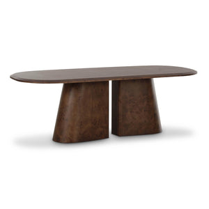 TOV Furniture Gladyss 87" Brown Burl Oval Dining Table - Elegant, Durable Centerpiece for Stylish Gatherings & Meals TOV-D69081