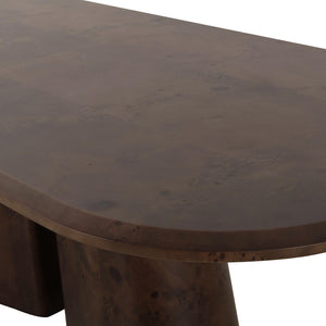 TOV Furniture Gladyss 87" Brown Burl Oval Dining Table - Elegant, Durable Centerpiece for Stylish Gatherings & Meals TOV-D69081