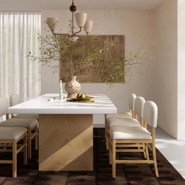 TOV Furniture Calla Performance Velvet Dining Chair - European Charm with Durable Solid Oak & Plush Comfort Cream TOV-D69102