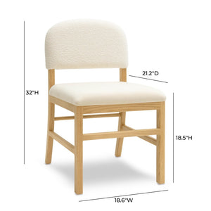 TOV Furniture Calla Performance Velvet Dining Chair - European Charm with Durable Solid Oak & Plush Comfort Cream TOV-D69102