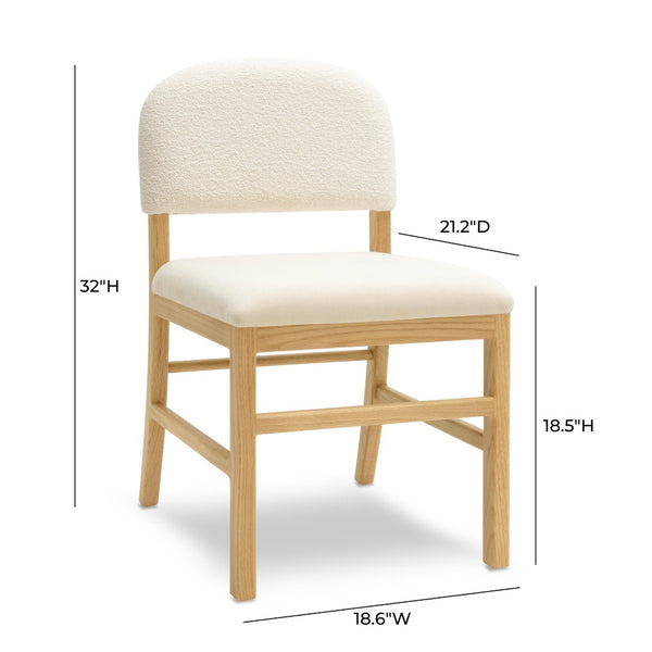 TOV Furniture Calla Performance Velvet Dining Chair - European Charm with Durable Solid Oak & Plush Comfort Cream TOV-D69102