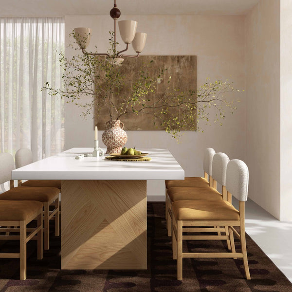 TOV Furniture Calla Performance Velvet Dining Chair - European Charm with Durable Solid Oak & Plush Comfort Cognac TOV-D69103