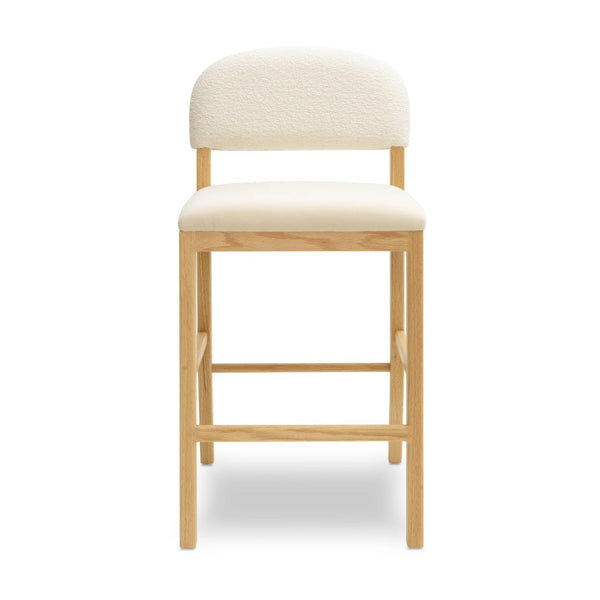 TOV Furniture Calla Performance Velvet Counter Stool - Elegant Design with Plush Seating for Stylish Comfort Cream TOV-D69104