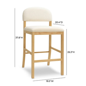 TOV Furniture Calla Performance Velvet Counter Stool - Elegant Design with Plush Seating for Stylish Comfort Cream TOV-D69104