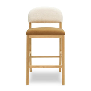 TOV Furniture Calla Performance Velvet Counter Stool - Elegant Design with Plush Seating for Stylish Comfort Cognac TOV-D69105
