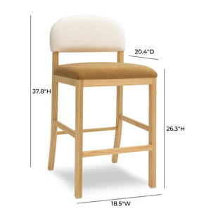 TOV Furniture Calla Performance Velvet Counter Stool - Elegant Design with Plush Seating for Stylish Comfort Cognac TOV-D69105