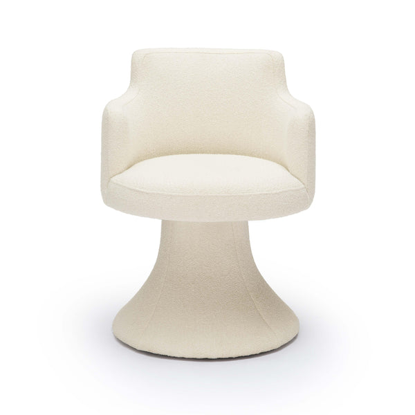 Tov Furniture Jeffree Cream Performance Boucle Swivel Dining Chair - Retro Charm Meets Ultimate Comfort & Style Cream Boucle,Plywood Tov-d69124