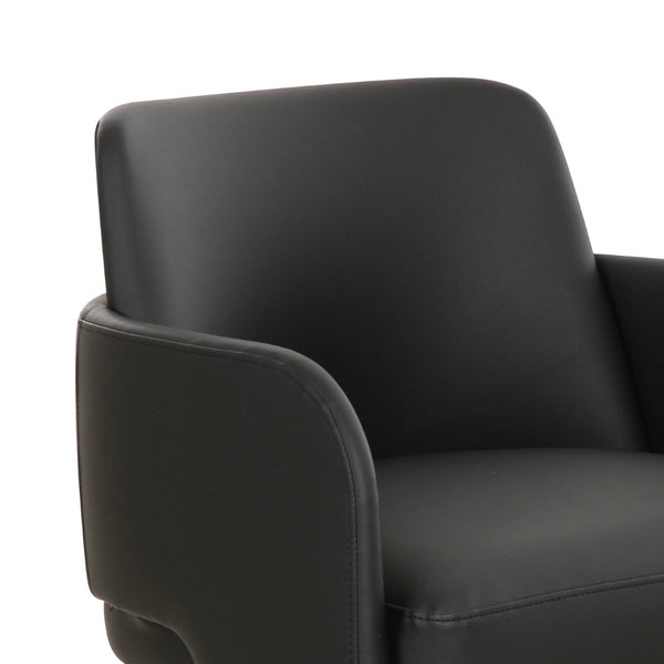 TOV Furniture Leo Performance Vegan Leather Dining Chair - Luxurious, Easy-Clean Seating with Retro Flair & Durability Black TOV-D69151