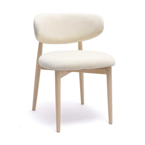 TOV Furniture Zinea Performance Velvet Dining Chair – Modern Scandinavian Design with Cozy Shelter Back Support Cream TOV-D69160
