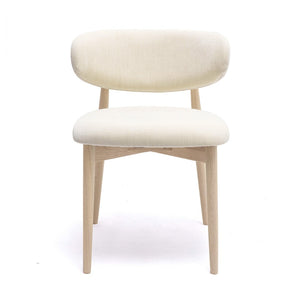 TOV Furniture Zinea Performance Velvet Dining Chair – Modern Scandinavian Design with Cozy Shelter Back Support Cream TOV-D69160