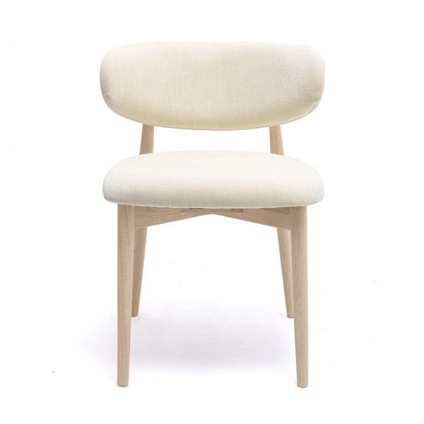 TOV Furniture Zinea Performance Velvet Dining Chair – Modern Scandinavian Design with Cozy Shelter Back Support Cream TOV-D69160