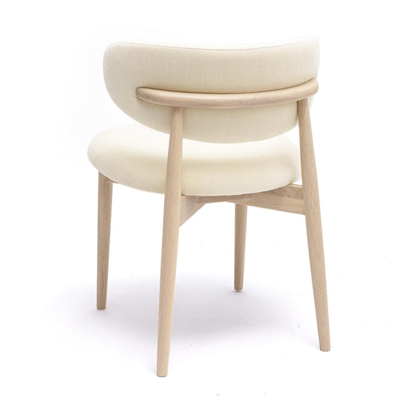 TOV Furniture Zinea Performance Velvet Dining Chair – Modern Scandinavian Design with Cozy Shelter Back Support Cream TOV-D69160