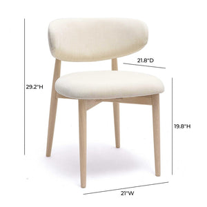 TOV Furniture Zinea Performance Velvet Dining Chair – Modern Scandinavian Design with Cozy Shelter Back Support Cream TOV-D69160