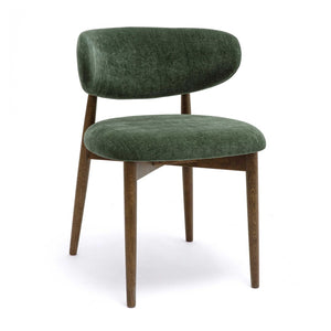 TOV Furniture Zinea Performance Velvet Dining Chair – Modern Scandinavian Design with Cozy Shelter Back Support Forest Green TOV-D69161