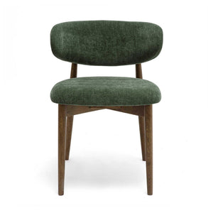 TOV Furniture Zinea Performance Velvet Dining Chair – Modern Scandinavian Design with Cozy Shelter Back Support Forest Green TOV-D69161