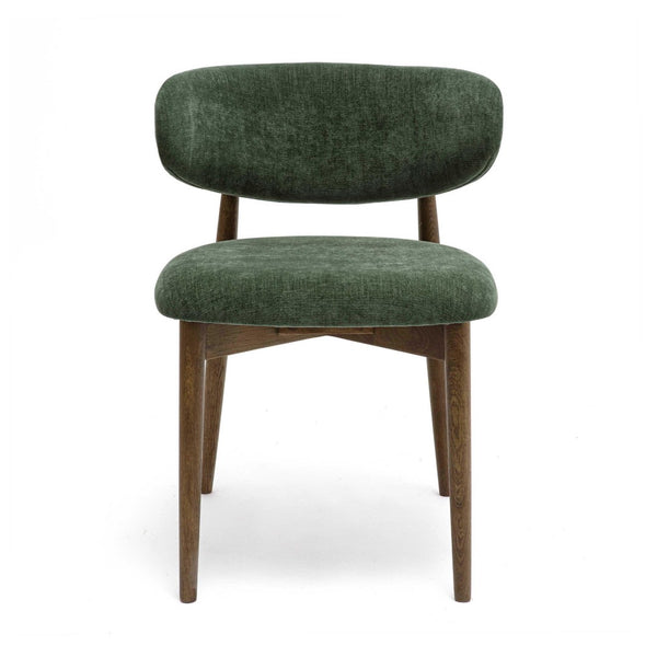 TOV Furniture Zinea Performance Velvet Dining Chair – Modern Scandinavian Design with Cozy Shelter Back Support Forest Green TOV-D69161