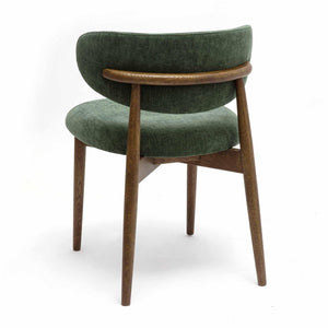 TOV Furniture Zinea Performance Velvet Dining Chair – Modern Scandinavian Design with Cozy Shelter Back Support Forest Green TOV-D69161