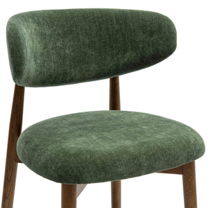 TOV Furniture Zinea Performance Velvet Dining Chair – Modern Scandinavian Design with Cozy Shelter Back Support Forest Green TOV-D69161