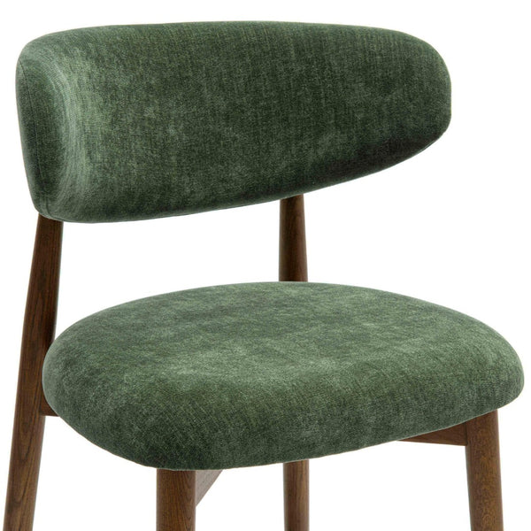 TOV Furniture Zinea Performance Velvet Dining Chair – Modern Scandinavian Design with Cozy Shelter Back Support Forest Green TOV-D69161