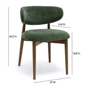 TOV Furniture Zinea Performance Velvet Dining Chair – Modern Scandinavian Design with Cozy Shelter Back Support Forest Green TOV-D69161