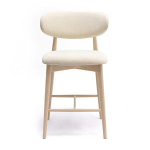 TOV Furniture Zinea Performance Textured Velvet Counter Stool - Stylish Comfort with Solid Wood Frame for Dining Spaces Cream TOV-D69162