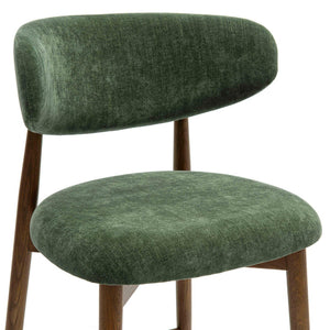 TOV Furniture Zinea Performance Textured Velvet Counter Stool - Stylish Comfort with Solid Wood Frame for Dining Spaces Forest Green TOV-D69163