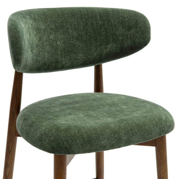TOV Furniture Zinea Performance Textured Velvet Counter Stool - Stylish Comfort with Solid Wood Frame for Dining Spaces Forest Green TOV-D69163