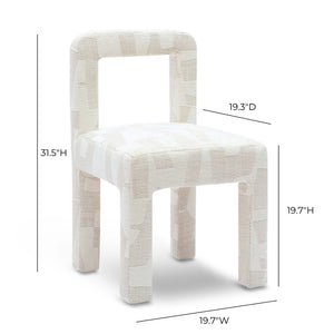 TOV Furniture Hazel Cream Jacquard Dining Chair - Modern Minimalist Design with Plush Foam Comfort & Pine Frame TOV-D69221