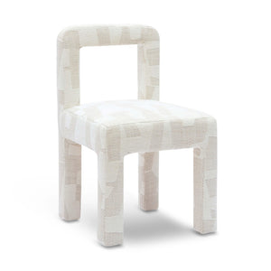 TOV Furniture Hazel Cream Jacquard Dining Chair - Modern Minimalist Design with Plush Foam Comfort & Pine Frame TOV-D69221