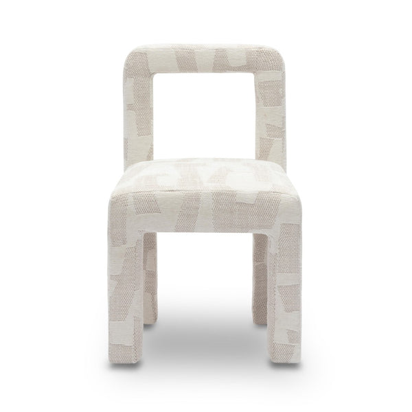 TOV Furniture Hazel Cream Jacquard Dining Chair - Modern Minimalist Design with Plush Foam Comfort & Pine Frame TOV-D69221