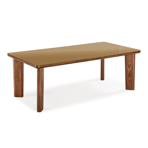 TOV Furniture Oani 83" Mid-Century Walnut & Glass Dining Table - Stylish, Durable, and Easy-Care for Any Space! TOV-D69236