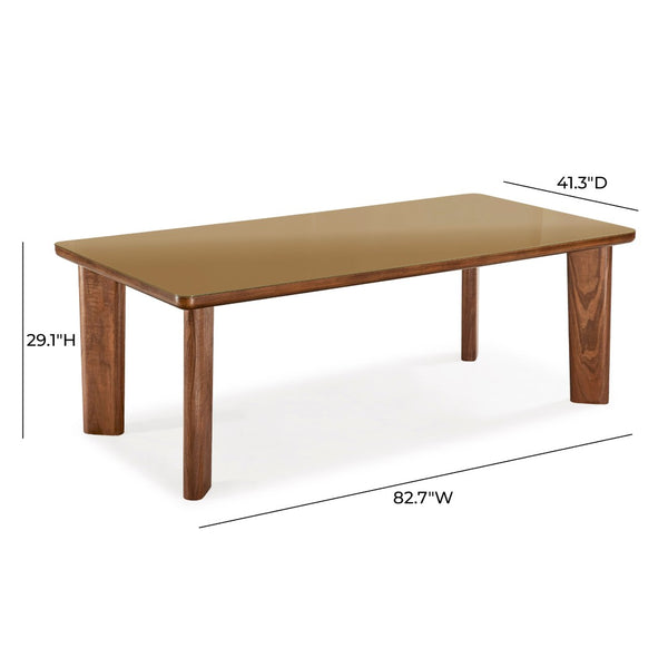 TOV Furniture Oani 83" Mid-Century Walnut & Glass Dining Table - Stylish, Durable, and Easy-Care for Any Space! TOV-D69236