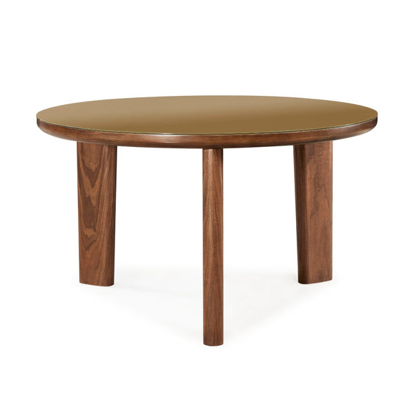 TOV Furniture Oani 51" Round Walnut & Glass Dining Table – Mid-Century Modern Elegance for Every Gathering TOV-D69237