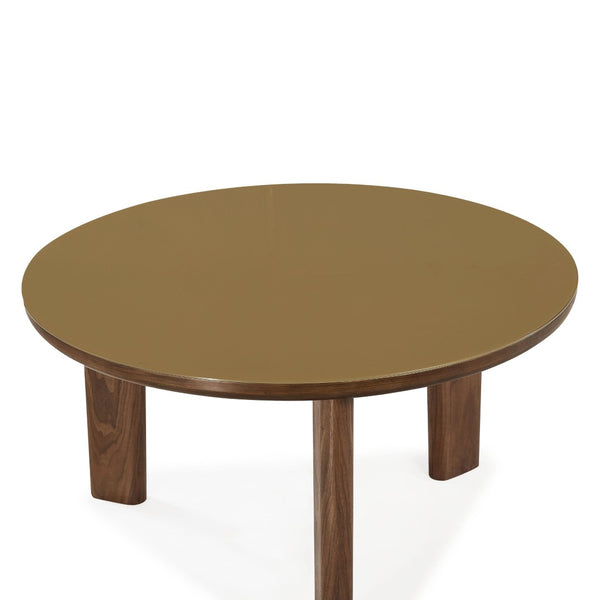 TOV Furniture Oani 51" Round Walnut & Glass Dining Table – Mid-Century Modern Elegance for Every Gathering TOV-D69237