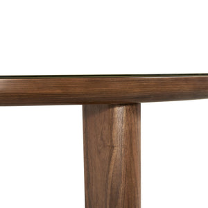 TOV Furniture Oani 51" Round Walnut & Glass Dining Table – Mid-Century Modern Elegance for Every Gathering TOV-D69237