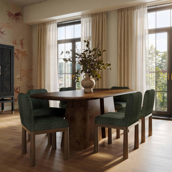 Tov Furniture Tiara Modern Performance Dining Chair With Solid Oak Legs For Stylish Comfort And Elegance Green Fabric,Plywood,Wood Tov-d69245