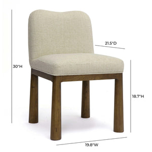 Tov Furniture Tiara Modern Performance Dining Chair With Solid Oak Legs For Stylish Comfort And Elegance Cream Fabric,Plywood,Wood Tov-d69246