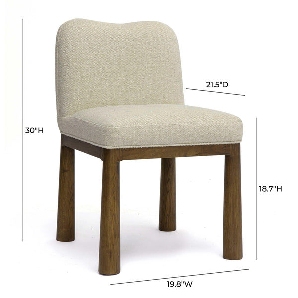 Tov Furniture Tiara Modern Performance Dining Chair With Solid Oak Legs For Stylish Comfort And Elegance Cream Fabric,Plywood,Wood Tov-d69246
