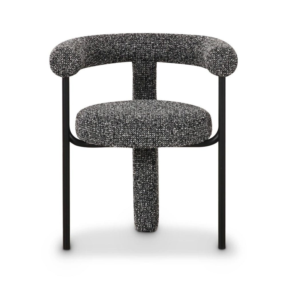 TOV Furniture Synn Cozy Black Performance Boucle Dining Chair – Sculptural Design for Modern Dining Spaces TOV-D69258