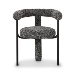 TOV Furniture Synn Cozy Black Performance Boucle Dining Chair – Sculptural Design for Modern Dining Spaces TOV-D69258