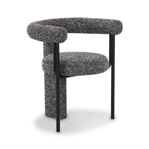 TOV Furniture Synn Cozy Black Performance Boucle Dining Chair – Sculptural Design for Modern Dining Spaces TOV-D69258