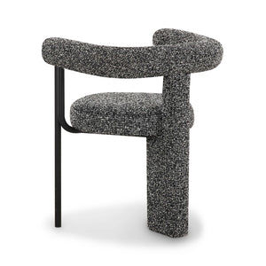 TOV Furniture Synn Cozy Black Performance Boucle Dining Chair – Sculptural Design for Modern Dining Spaces TOV-D69258