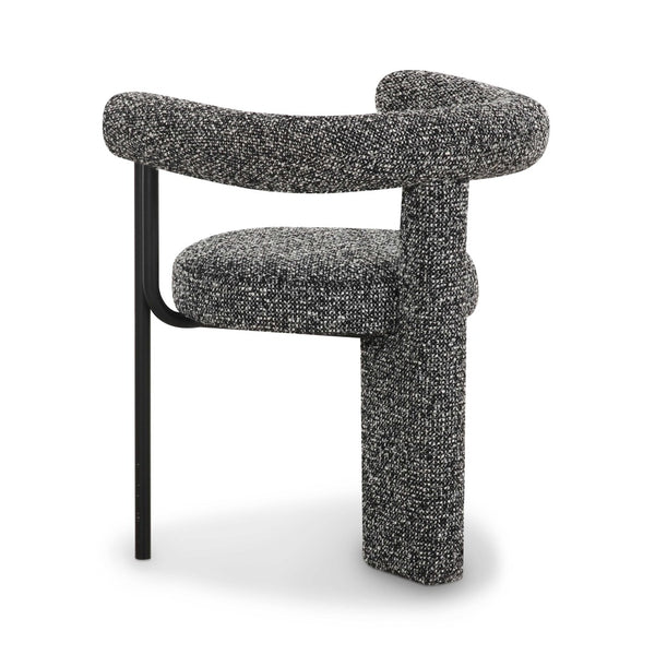 TOV Furniture Synn Cozy Black Performance Boucle Dining Chair – Sculptural Design for Modern Dining Spaces TOV-D69258