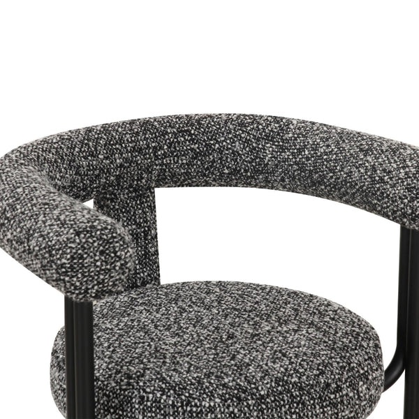 TOV Furniture Synn Cozy Black Performance Boucle Dining Chair – Sculptural Design for Modern Dining Spaces TOV-D69258